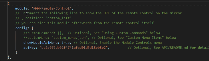 Raspberry Pi config.js module selection