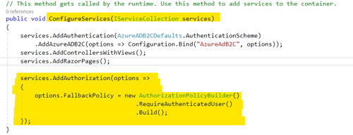 Add code to secure the application with authentication
