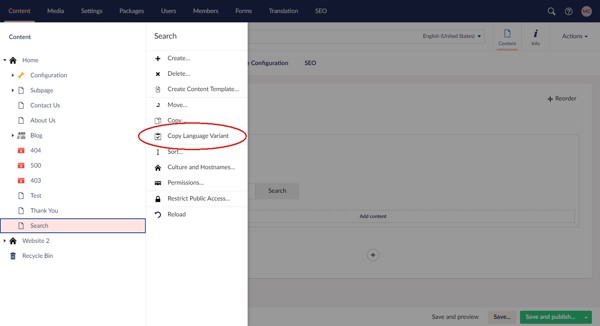 Copy Language Variant in Umbraco